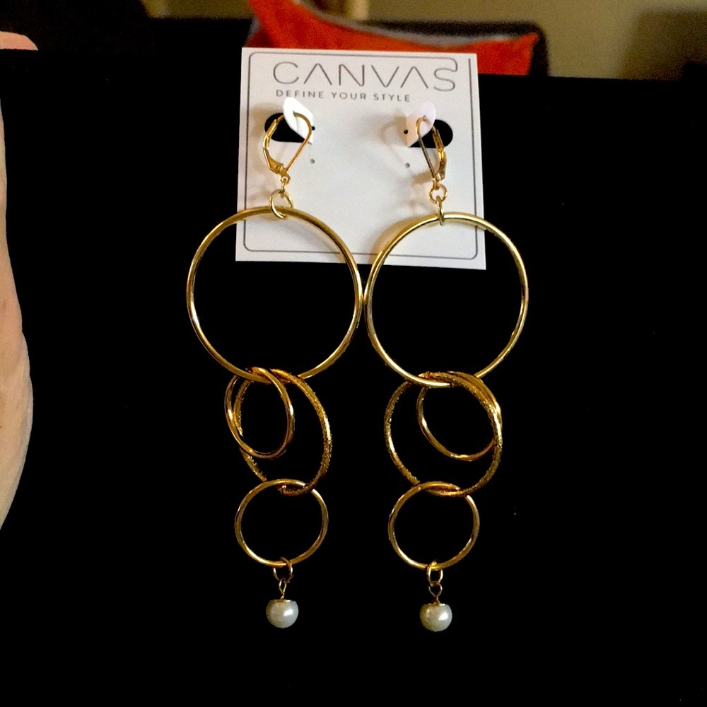 Gold Toned Earrings (pierced ears)